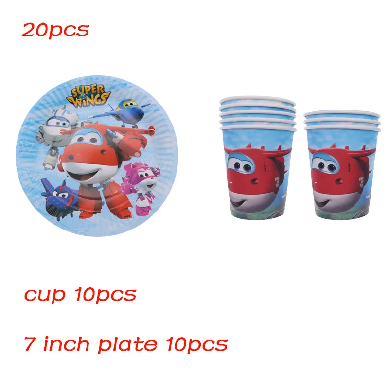 20pcs set Рождество Супер Крылья день рождения подарок для детей свадьба декоративные тарелки салфетки для стаканчиков Детские вечерние принадлежности для мальчиков - Цвет: 20pcs set