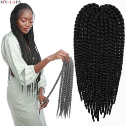 My-Lady Synthetic Senegalese Twist Crochet Hair Long Black Mambo Braid Hair Extensions Afro Braiding For Black Wonen Wholesale