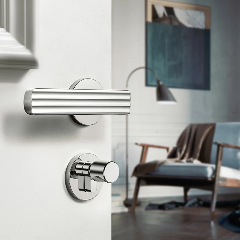 1 Set Zinc Alloy Door Handle For Solid Wooden Interior Doors