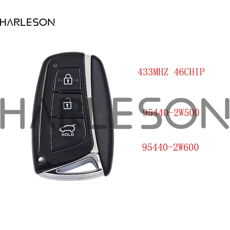 3 Button Smart Remote Car Key Fob 433Mhz ID46 Chip for Hyundai Santa Fe 2012 2013 2014 2015 FCC ID: 95440 2W500 / 95440 2W600 cadillac srx cts xts dts 2010 2015 smart proximity remote key ask 315 433mhz id46 chip fcc nbg009768t p n 22865375