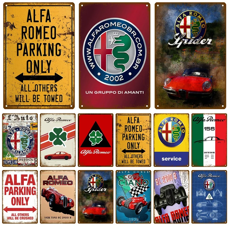 Plaque métallique Alfa Romeo Made in Italy Plaque métallique Alfa Romeo Made in Italy
