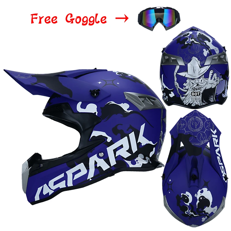 Высококачественный внедорожный мотоциклетный шлем Мотоцикл горные capacete da moto cicleta cascos DOT одобренный гоночный шлем крест вездеход мотоцикл - Цвет: 7