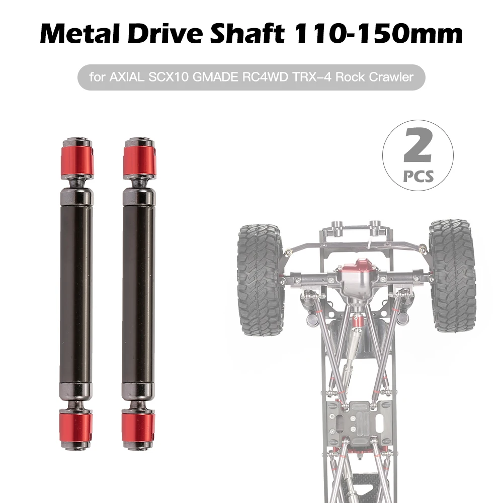 2PCS Metal Drive Shaft 90-125mm 110-150mm RC Car for AXIAL SCX10 GMADE RC4WD TRX-4 Rock Crawler | Игрушки и хобби