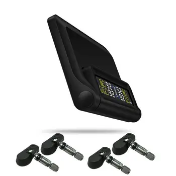 

T680 Wireless Tire Pressure Sensor Monitoring System USB Solar Power Car Security Alarm Tyre Pressure Monitor LCD Display