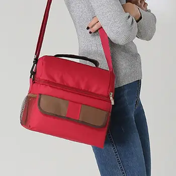 

2Layer Lunch Box Cooling Thermal Insulated Picnic Box Lunch Storage Bag Shoulder Bag Food Container Food Stoarge Container