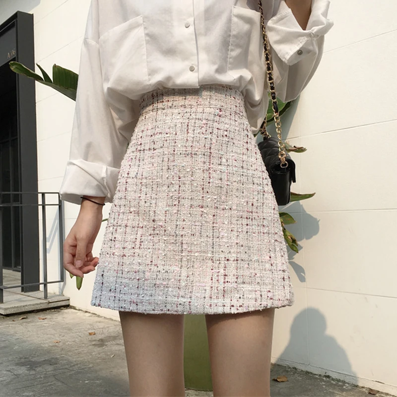 Women Skirts Loose High Waist Korean Version A-Line Skirt Student Thin Pack Hip skirt Hot women's fashion casual sexy Skirt