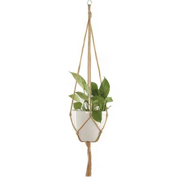 

1.05M Hanging Basket Gardening Green Flowerpot Hemp Rope Hanging Net Flowerpot Net Hanging Basket Pure Hand Woven Fine Hemp Rop