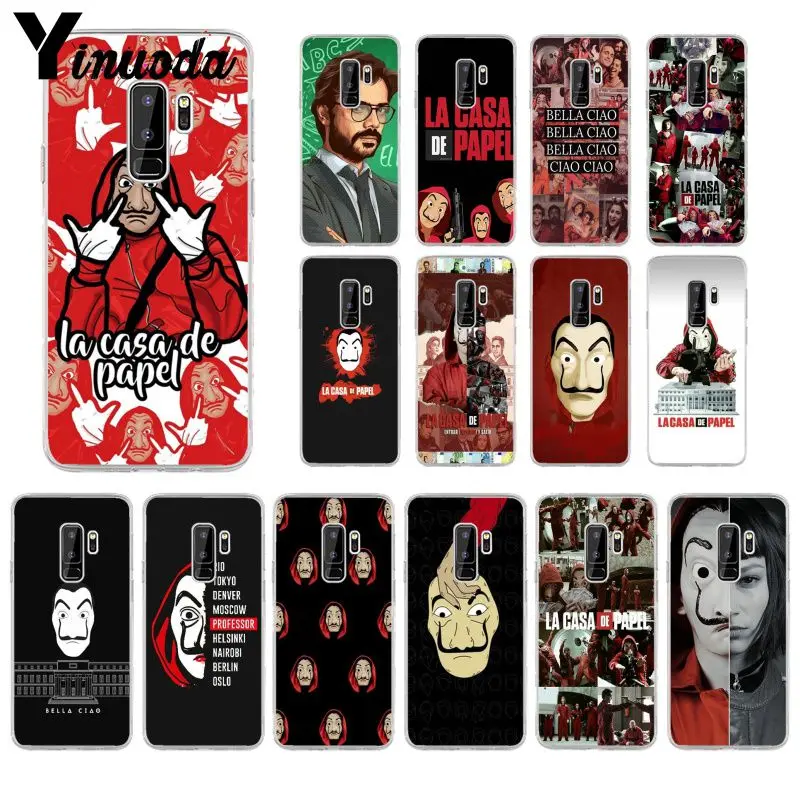 

Yinuoda Spain TV La Casa de papel Transparent Soft Shell Phone Cover for Samsung S5 S4 S3 S7 edge S10 Plus S8 plus S6 edge
