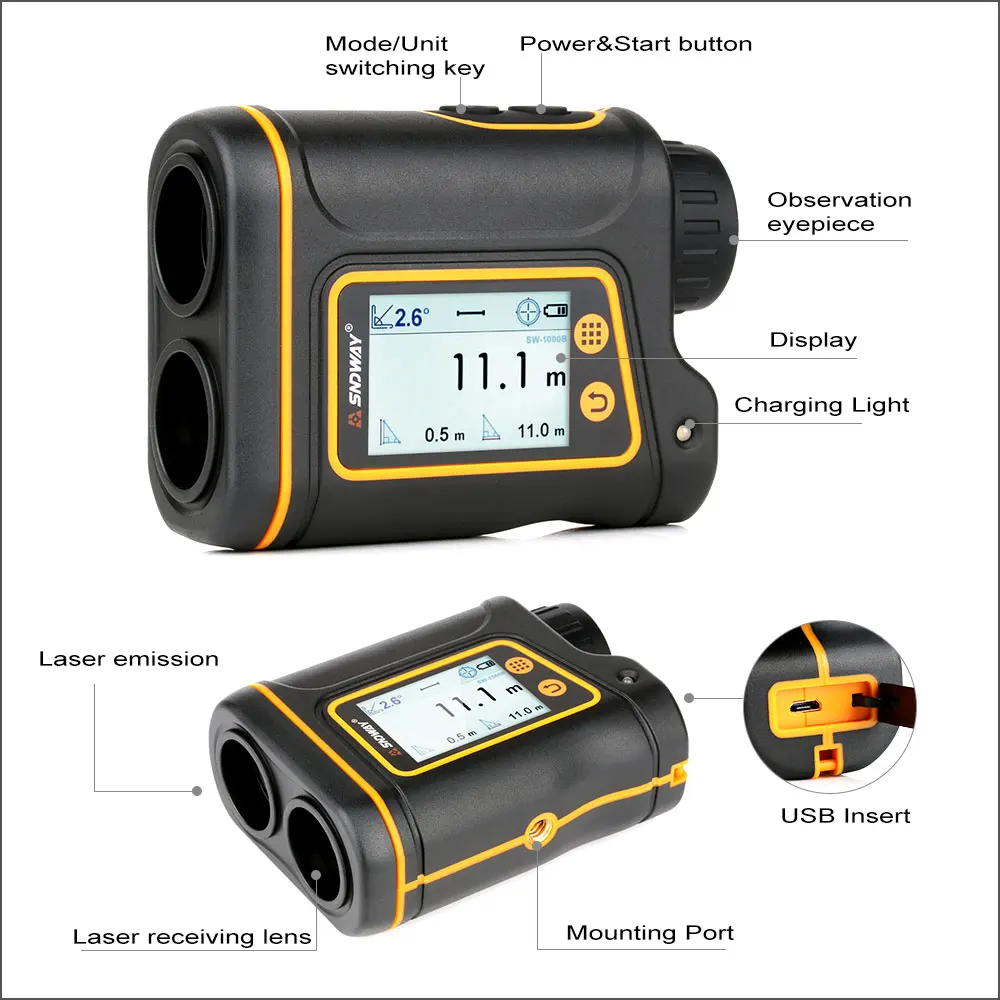 SNDWAY Laser Rangefinders Telescope Laser Distance Meter Hunting RangeFinder Tape Measure Roulette 1000m 1500m Golf Range Finder SNDWAY Laser Rangefinders Telescope Laser Distance Meter Hunting RangeFinder Tape Measure Roulette 1000m 1500m Golf Range Finder