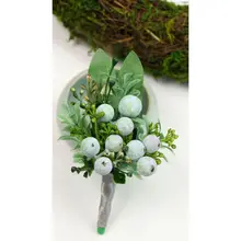 Ручной работы реалистичные ягодные зеленые штаны бутоньерка корсаж браслет для мужчин женщин жениха невесты свадебные вечерние украшения для костюма