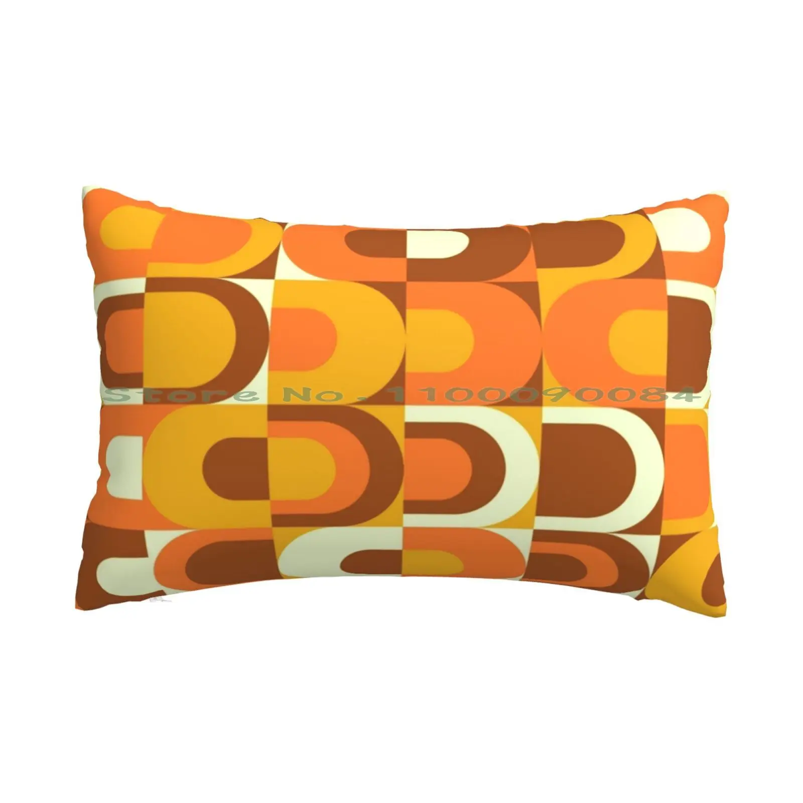 

70s Pattern Retro Inustrial In Orange And Brown Tones Pillow Case 20x30 50*75 Sofa Bedroom Patterns Textures Textile Style
