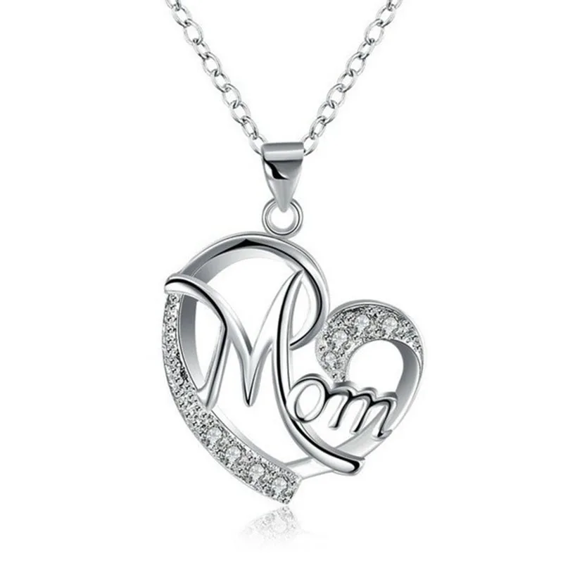 Mother's Day Gift Heart Letters Pendant Necklace Mum Mother Mom Presents Jewelry 