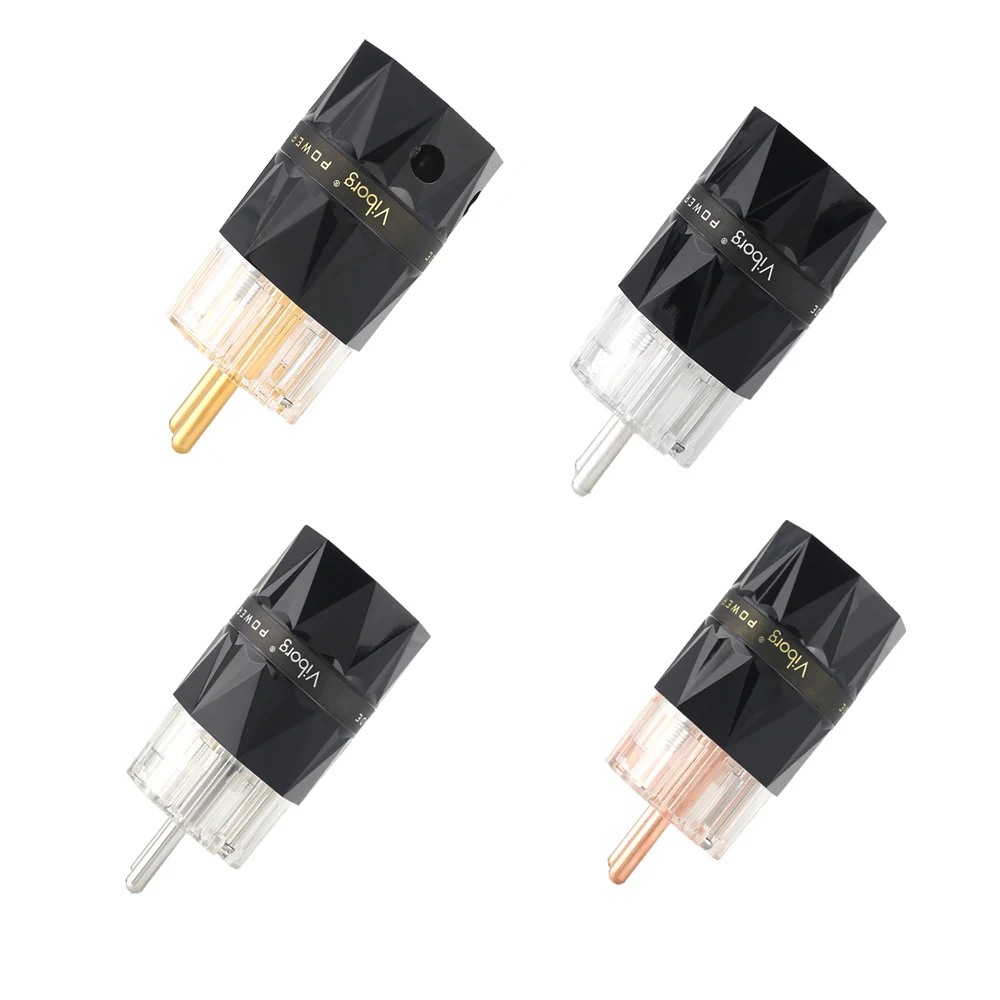Viborg Ve503 Superior Limpar Ródio Cobre Puro Chapeado ue tipo Plug Schuko Plugue de Alimentação Conectores de Alta Fidelidade Alta Qualidade