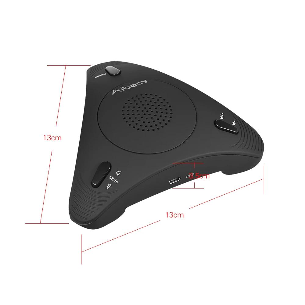 Aibecy USB Настольный компьютер конференц круглый конденсаторный микрофон динамик телефон 360D аудио звукосниматель для удовлетворения