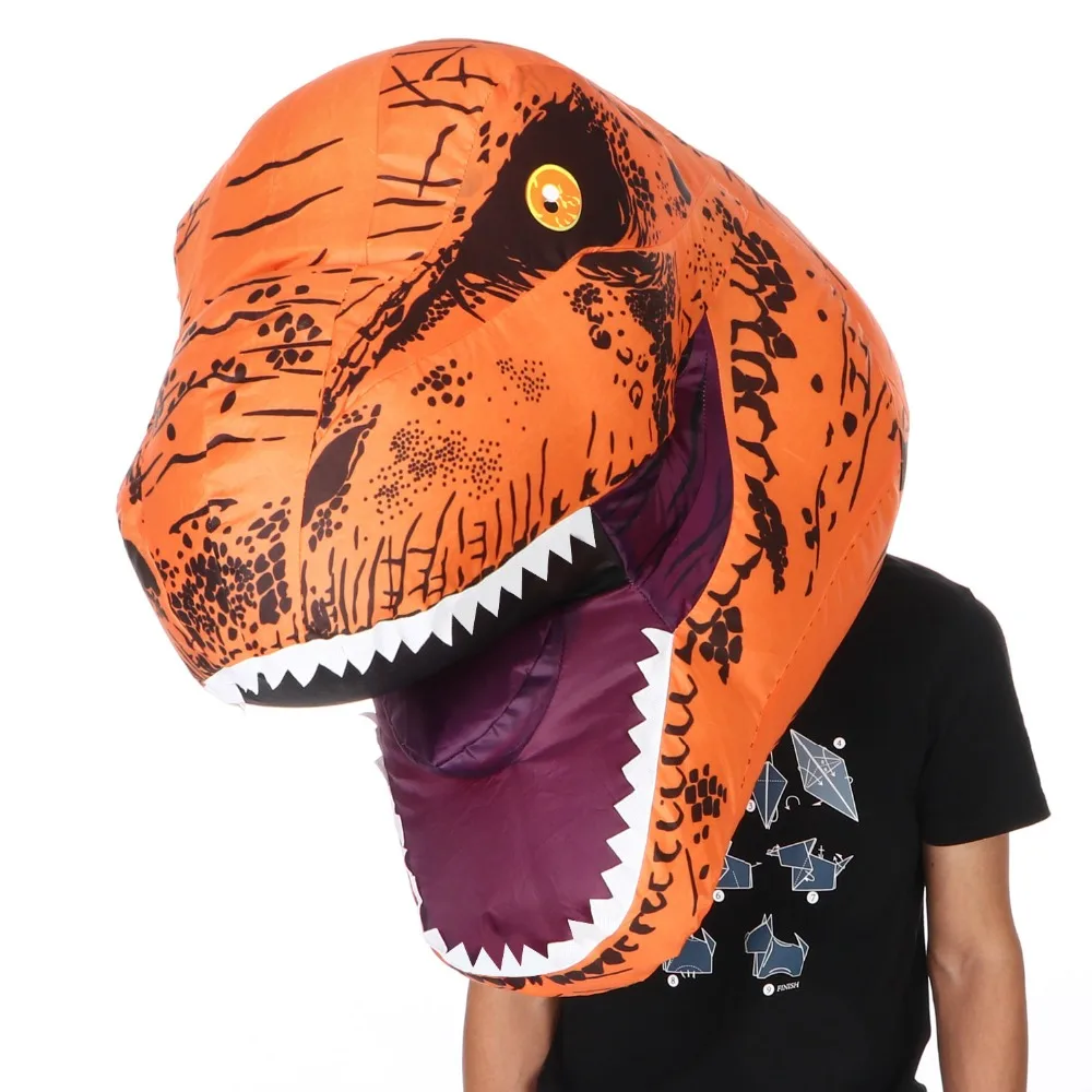 Взрослый T REX надувной костюм Рождественский Косплей динозавр надувная маска