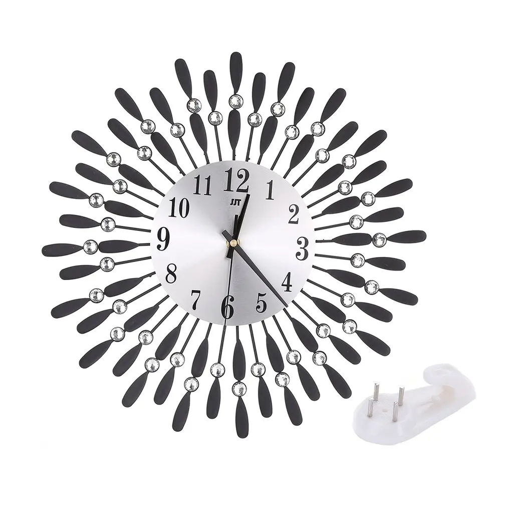 BZ442 European Style Quartz Movement Home Office Wall Clock Modern Flower Shape Aluminum Mirror Clock For Living Room