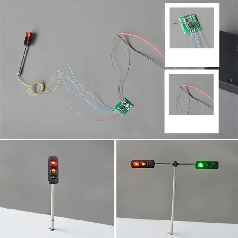 1/100 Scale LED Light City Traffic Light Model Building Sand Table Model Materials Miniature Child Educational Toys 5