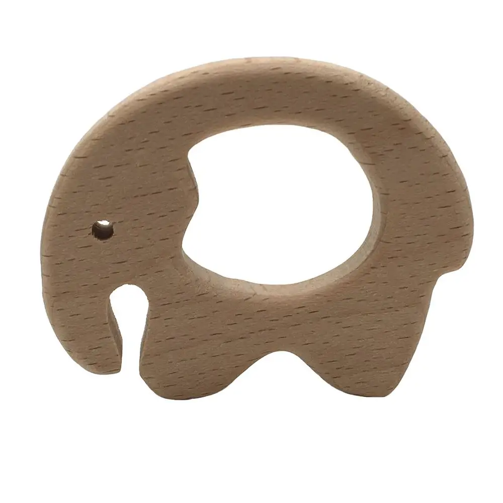 New 1pcs Baby Teether DIY Nursing Pendant Teething Toys Cute Animal Shape Food Grade Materials Organic Chew Gift Wooden | Мать и ребенок