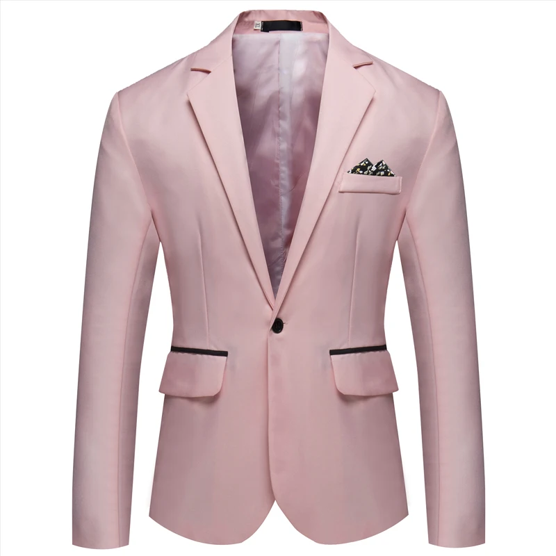 Men Suit Blazer Jacket Charm Men's Casual Slim Fit One Button Suit Blazer Wedding Dress Terno Masculino Coat Jacket Tops Men