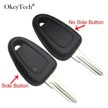 Okeytech nenhum/lado botão transponder escudo da chave do carro para fiat iveco substituição gt15r sem corte remoto caso lâmina em branco acessórios fob