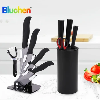 

Bluchen Holder For Knife Plastic Kitchen Knife Stand Multi-functional Chef Ceramic Santoku Knife Block Kitchenware Cooking Tools