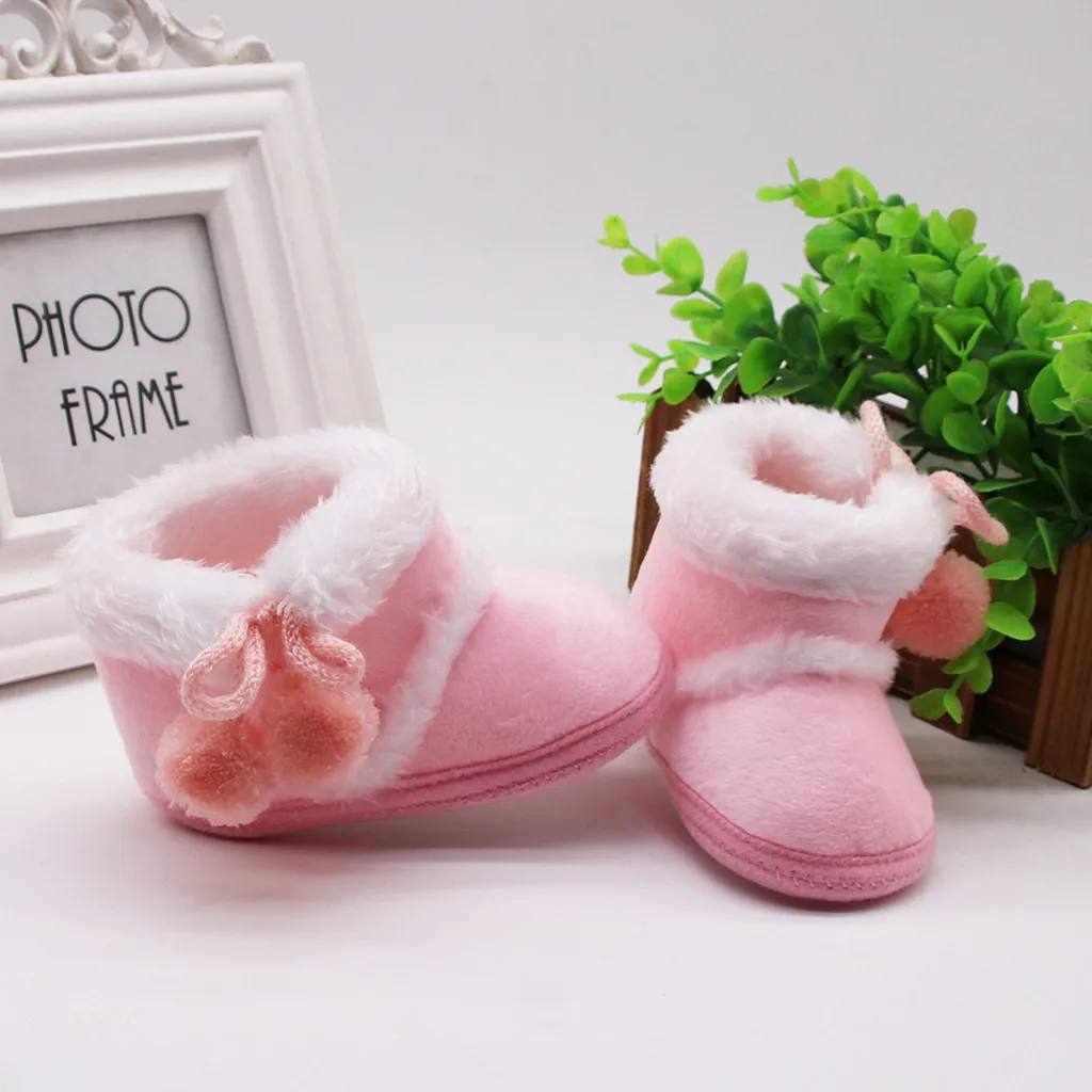 Зимние детские ботинки для новорожденных девочек; кашемировые плюшевые зимние ботинки; теплая Симпатичная обувь с повязкой; kыz bebek bot