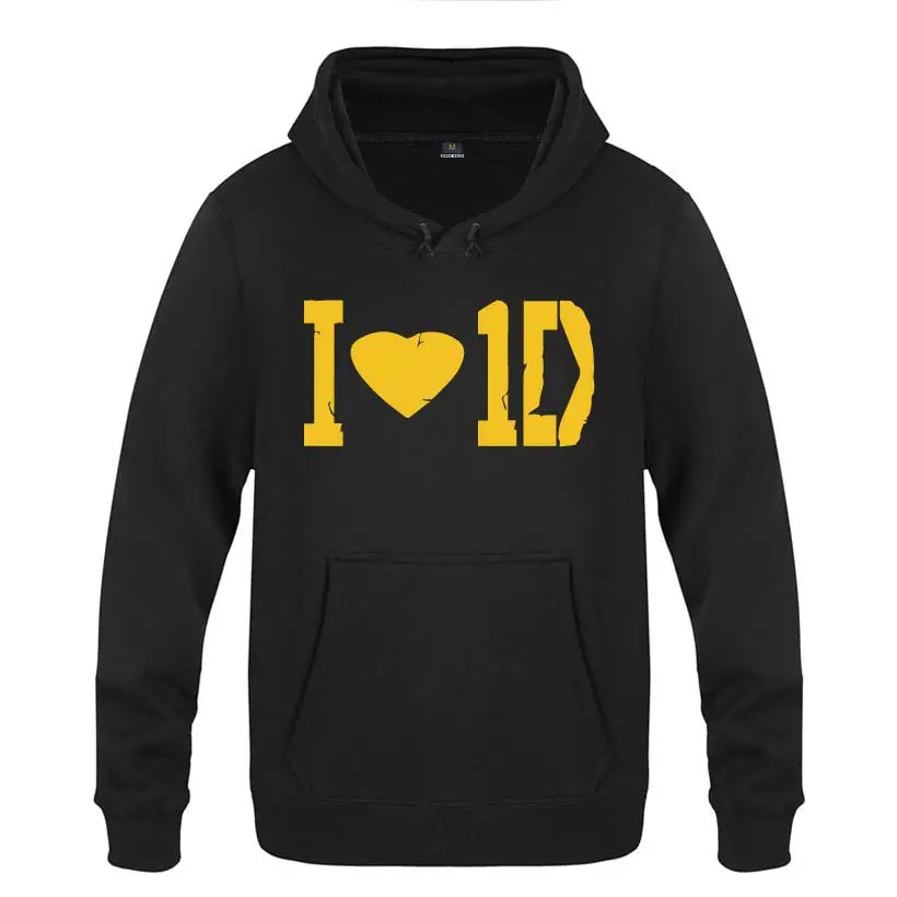 HEY HUAT I Love 1D-One Direction Rock толстовки для любителей музыки мужские с капюшоном флисовый пуловер толстовки - Цвет: HEY HUAT