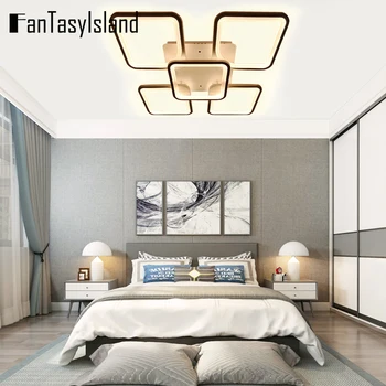 

New Black/White Modern LED Chandelier Lights For Bedroom Light fixtures Led Techo Ceiling Lighting Led Decoracion