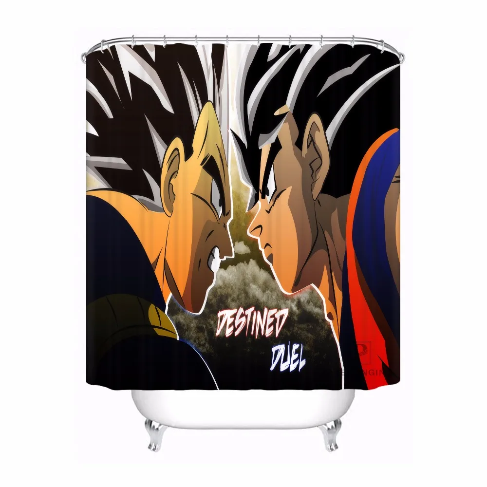 Пользовательские водонепроницаемые занавески для душа Dragon Ball Z Goku и Gohan аниме печать декор для ванной комнаты различные размеры#180324-01-04