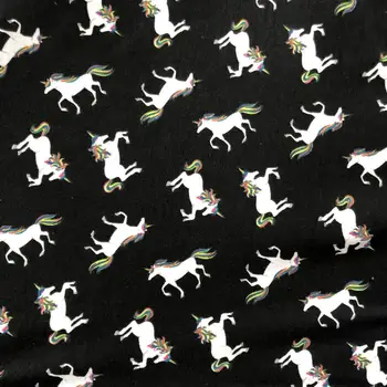

Unicorn Print Fabric Cotton/Lycra knitted Fabric Stretch Couple Lover Wrap Handmade DIY Textile Fabric DIY Sewing Girl Clothing