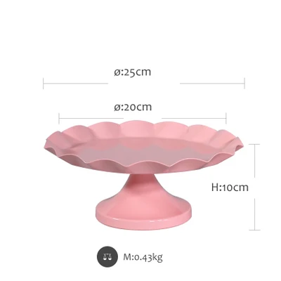 SWEETGO розовая подставка для торта, поднос для кексов, металлические железные инструменты для торта, водонепроницаемые десертные пластины, инструмент для выпечки, украшения конфет, вечерние формы для выпечки - Цвет: Large