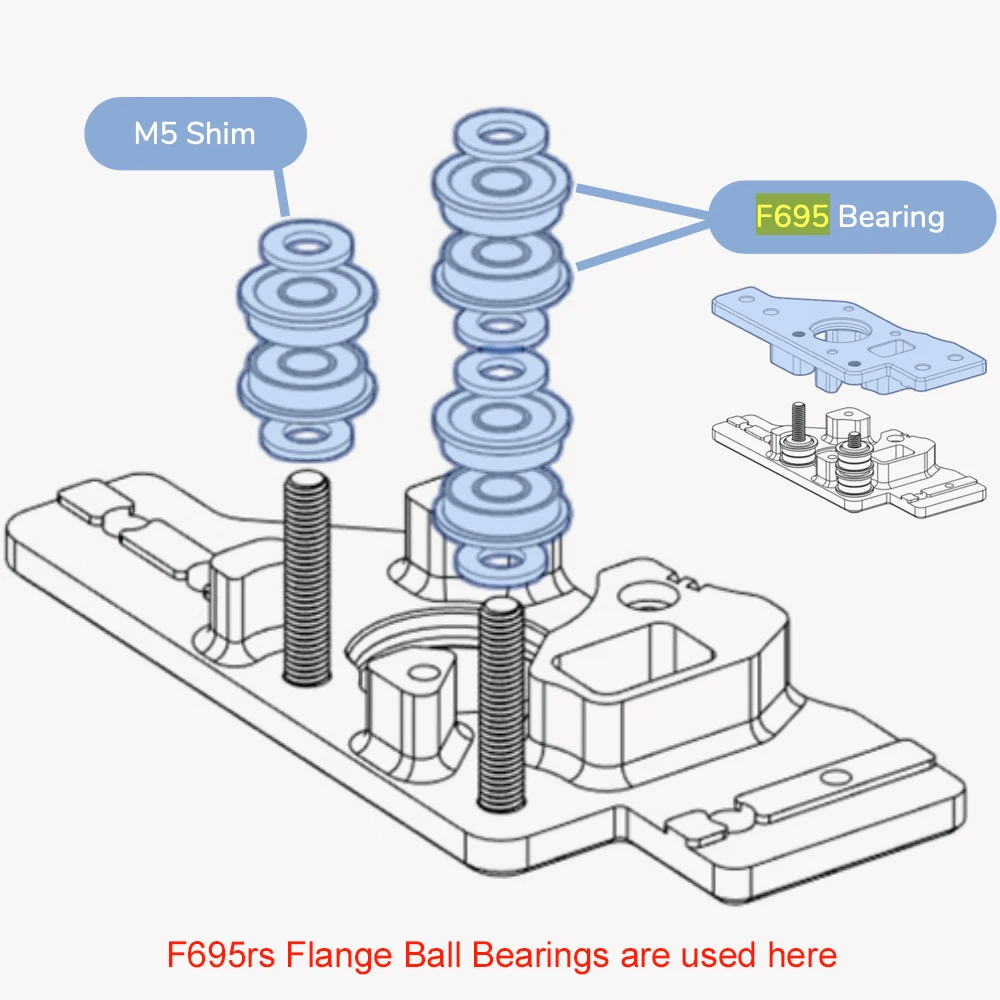 Stainless Steel Flanged Radial Bearing 5x13x4F mm SMF695ZZ 7 PS2