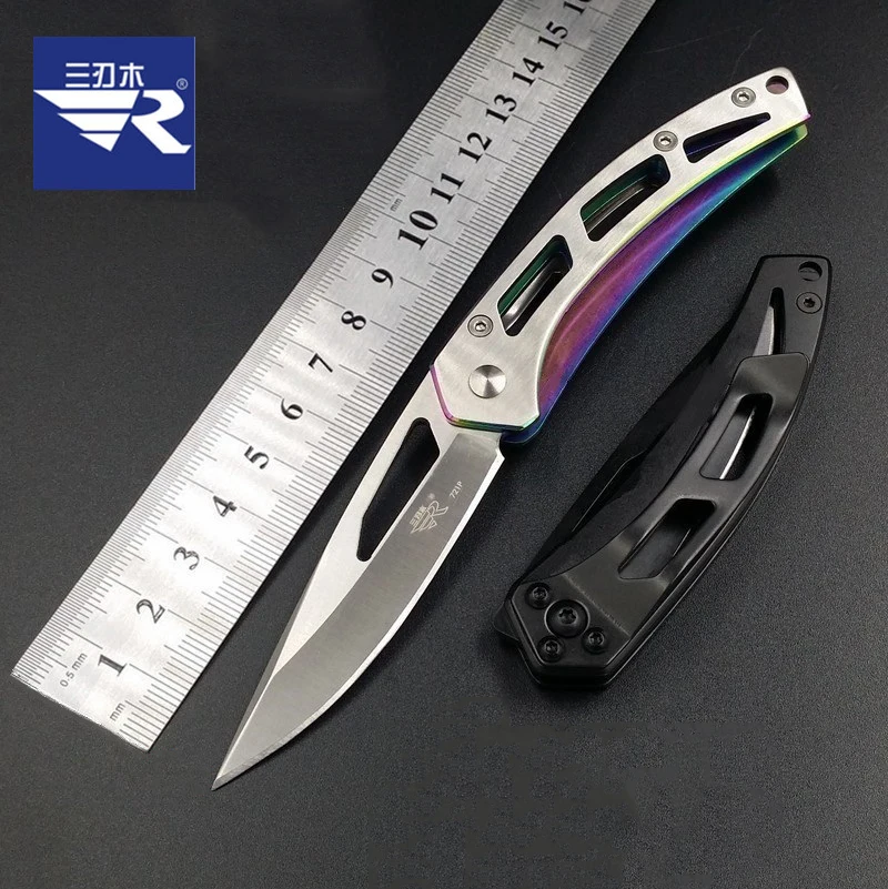 Sanrenmu 7021 Stainless Folding Pocket Knife Stainless Handle Knife