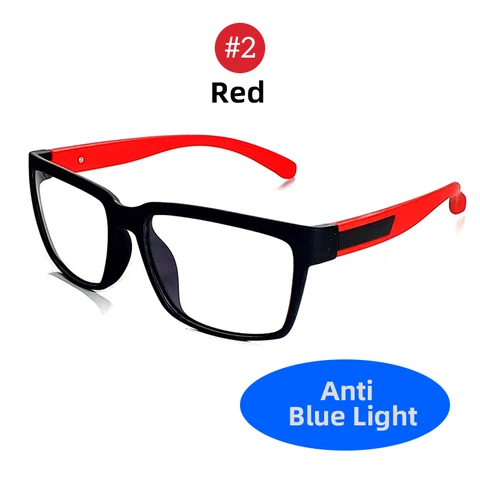Matte TR90 Blocking Blue Glasses Men 2022 Office Computer Anti Ray Women Gaming Square Eyeglasses Light Red Frame