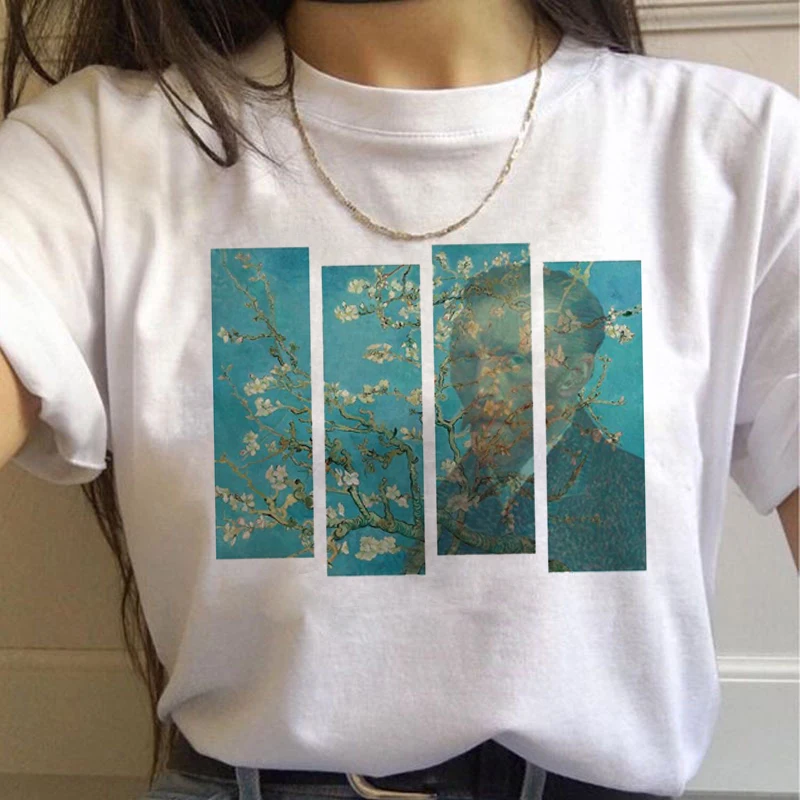 

Vincent Van Gogh Harajuku Aesthetic T Shirts Women Oil Painting Ullzang Funny T-shirt 90s Vintage Tshirt Fashion Top Tees Female
