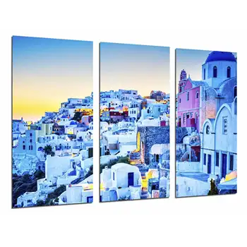 

Landscape Sunset City Italy Houses Italian People, photo print on wood, modern picture decorative 27000