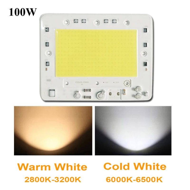 30W 50W 100W COB Lamp Chip Input Warm White for DIY LED Smart IC Integrated Cool White AC 220-240V Driver Hight Power - Мощность в ваттах: 100W