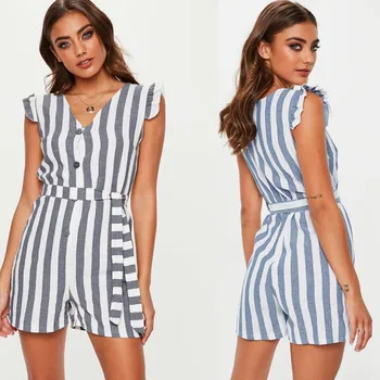 

AliExpress 2019 Summer New Independent Website Wood Ear Striped Pants Now Plus Size