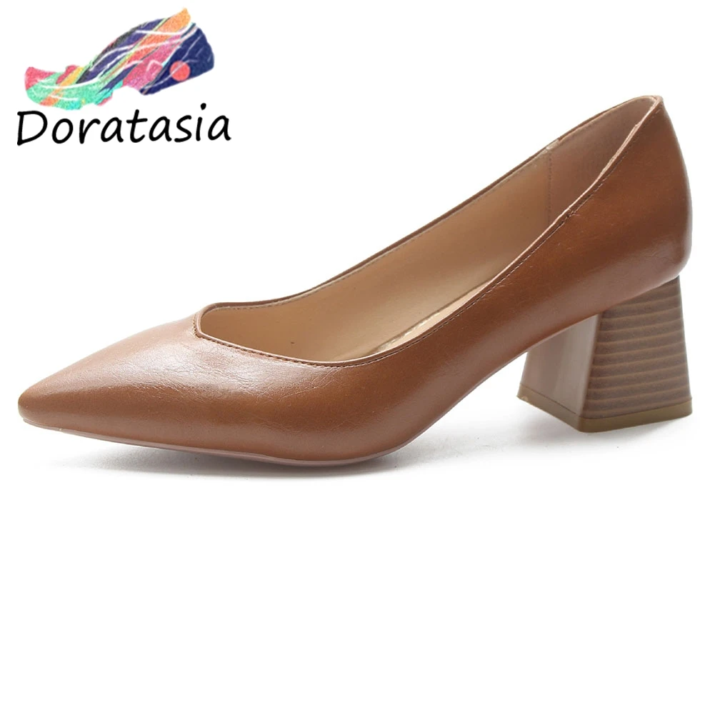 

DORATASIA High Hoof Heels OL Pumps Spring Mature Pointed Toe Office Pmps Women Elegant Pointed Toe Shallow Shoes Woman