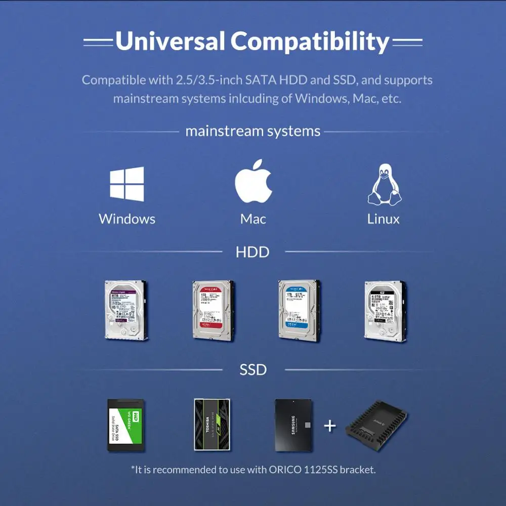 Чехол ORICO для жесткого диска 2 отсека USB 3 5 32 ТБ Гбит/с|Корпус диска| |
