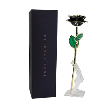 

Valentine's Day Gift Birthday Gift 24k Gold Black Plated Rose with Gift Packing Box For Birthday Mother's Day Anniversary Gifts