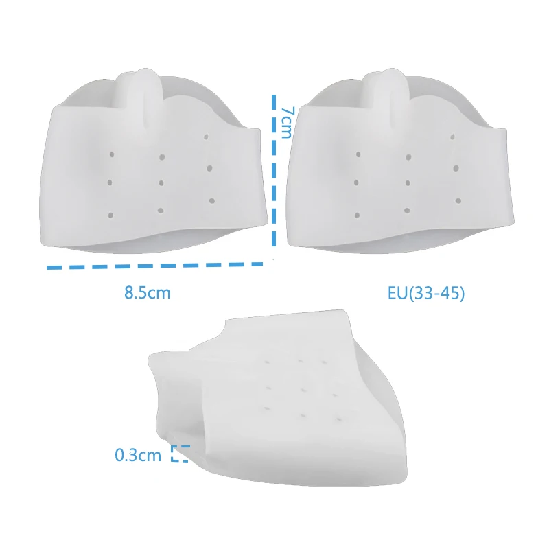 1 Pair Silicone Forefoot Pad Toe Separator For Bunion Overlapped Toes Correction Preventing Blisters Corn Calluses Foot Care