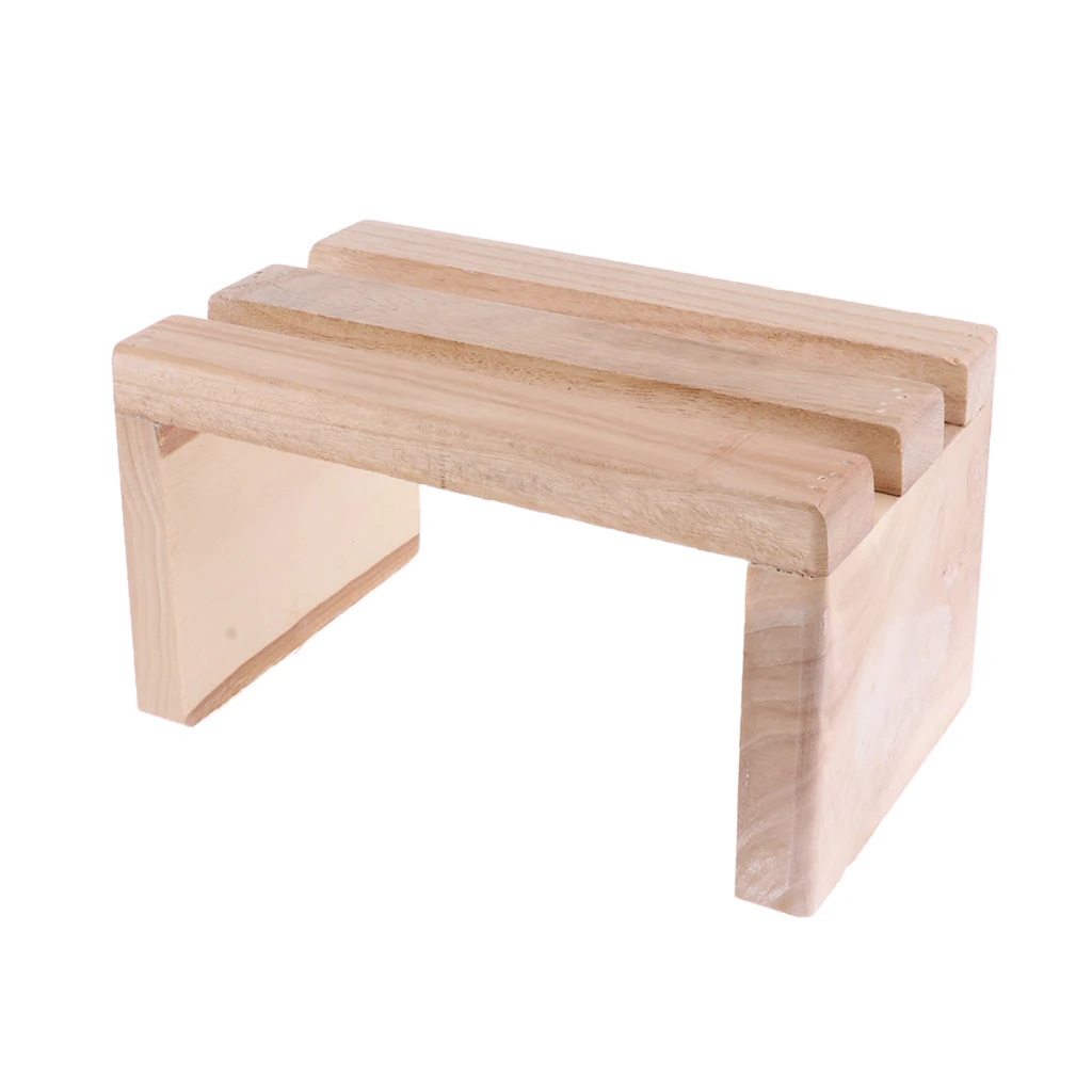 3 Pcs Wood Foot Step Stool Platform For Feet Spa Bath Barrel Bucket Toilet Seat Under Desk