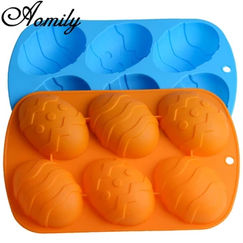 

Aomily Easter Eggs Silicone Cake Molds Chocolate Mousse Jelly Candy Bakeware Mold DIY Pastry Cake Decorating Tools Baking Tools
