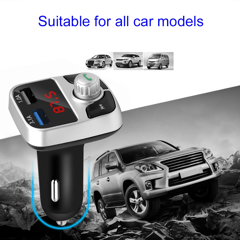 Автомобильный комплект громкой связи беспроводной Bluetooth fm-передатчик ЖК MP3-плеер USB зарядное устройство 2.1A автомобильные аксессуары громкой связи