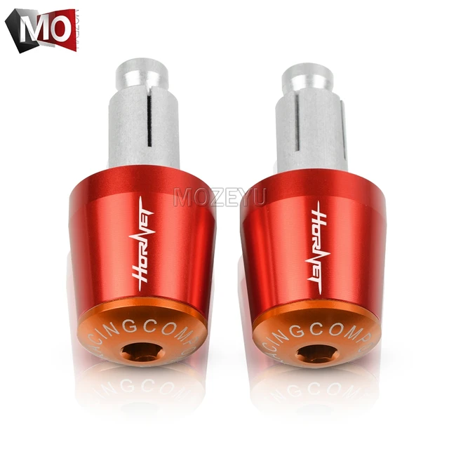 22mm Motorcycle Handlebar Grips End Handle Bar Cap End Plug For HONDA CB600F CB600 CB599 CB900F Hornet 250 600 900 CB500F CB919 Red Orange