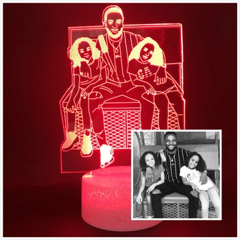 

Alarm Clock Base Customized Family Photo Family Lamp Bright Base Bluetooth Decorative Led Night Light USB 7 Color Touch Sensor