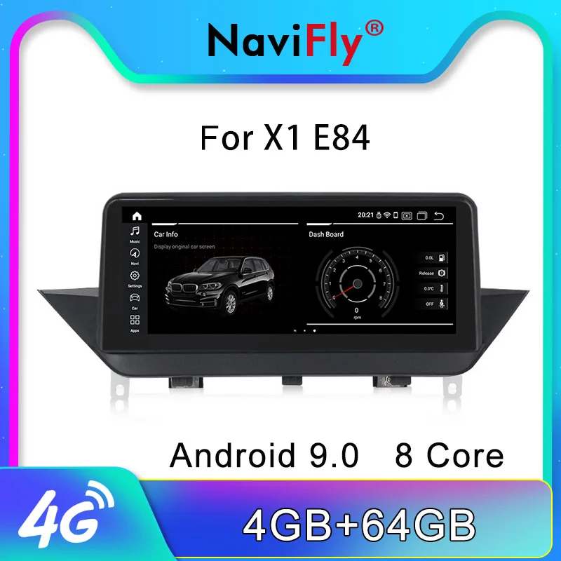 Top NaviFly IPS screen Android 7.1/9.0 car multimedia player for BMW X1 E84 2009-2015 with gps navigation Idrive Button WIFI BT 4G 0