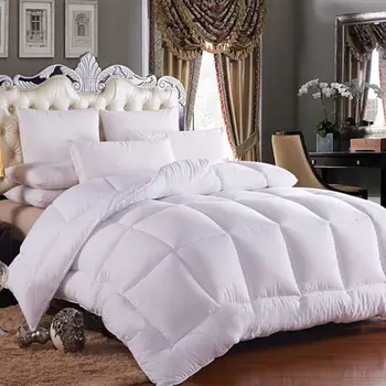 

High Grade Duvets Polyester Cotton Filled Quilt/Blanket/Comforter Fabric Duvet Soft for Autumn Winter White 220*220cm 1.5KG 1pc