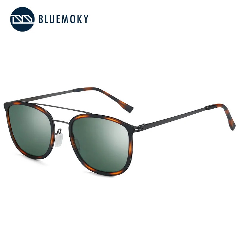 BLUEMOKY Polaroid Солнцезащитные очки Мужские сплав очки Квадратные UV400 Солнцезащитные очки светильник для женщин зеркальные Поляризованные новые мужские роскошные очки